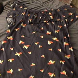 Off the shoulder top split back hem